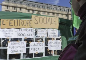 У Брюсселі пройшла демонстрація проти заходів жорсткої економії