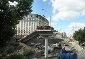 На Поштовій площі в Києві знесли пішохідний міст