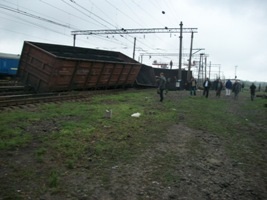 У Донецькій області п ять вантажних вагонів зійшли з рейок