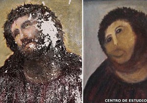 В Іспанії пенсіонерка зіпсувала фреску Христа, спробувавши її реставрувати
