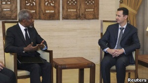 Кофі Аннан передав Башару Асаду  конкретні пропозиції 