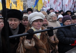 У Києві на Михайлівській та Софійській площах на мітинг з нагоди Дня Соборності зібралися близько двох тисяч людей