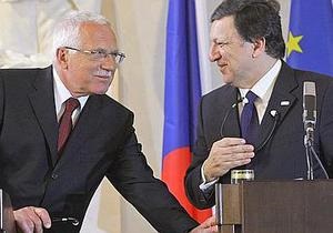 Президент Чехії розкритикував позицію Баррозу щодо виходу ЄС із кризи
