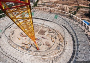 Фотогалерея: Вид сверху. Репортаж о работе подъемного крана на НСК Олимпийский