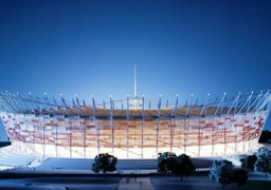 Євро-2012: На стадіоні у Варшаві перевірили освітлення фасаду