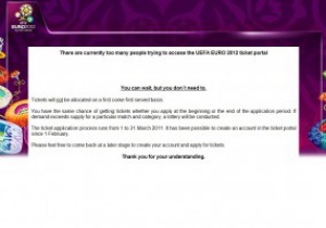 Билеты на Евро-2012: Сайт по регистрации заявок не выдержал наплыва посетителей