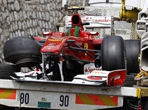 Гран-при Монако: Алонсо разбил болид во время третьей практики