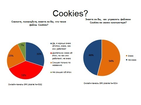 Українські користувачі Інтернет сервісів знають що таке cookies, а ви?