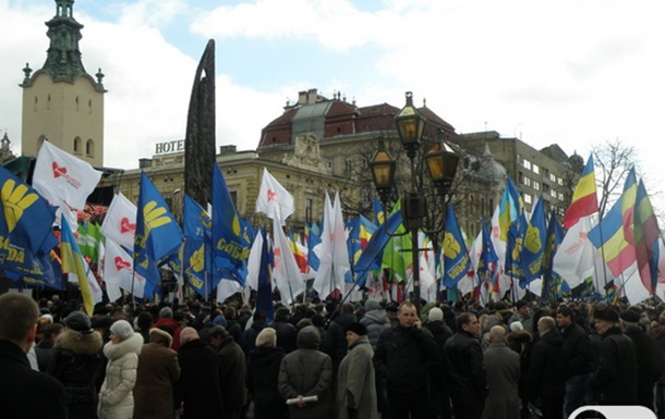 Мітинг об`єднаної опозиції у Львові.