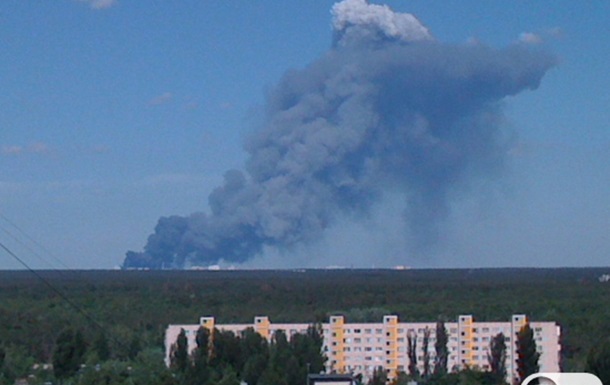 Пожар в Броварах. Вид из Киева