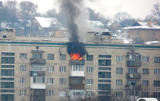 Пожар в Киеве на улице Фрунзе