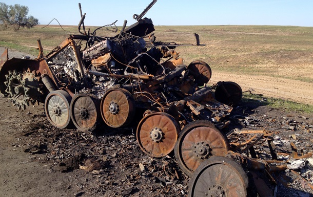 Под Донецком нашли сгоревшую технику, предположительно, российскую