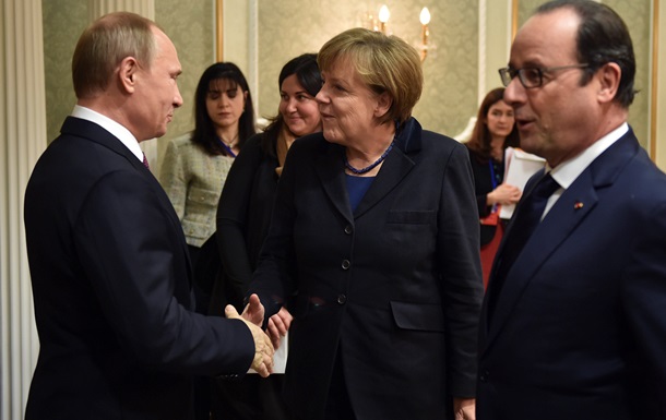 Меркель и Олланд без Порошенко беседуют с Путиным - СМИ