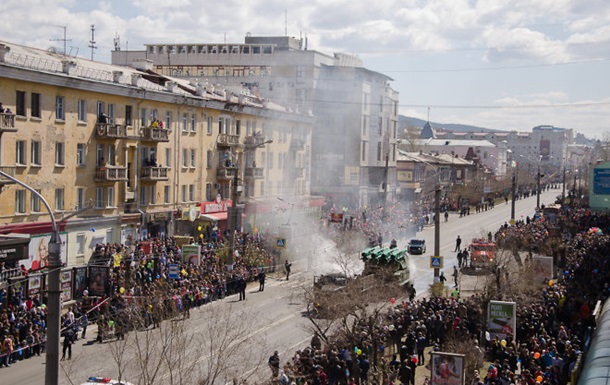 У російській Читі на параді Перемоги загорівся  Бук 