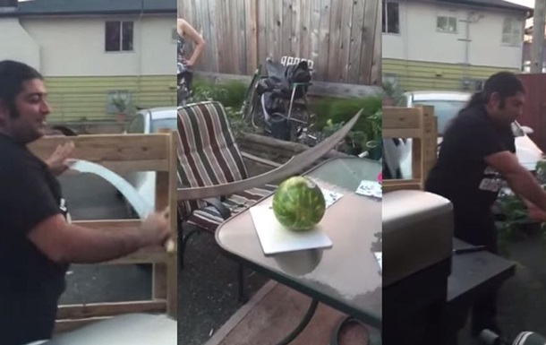 Ролик о разрезании арбуза ятаганом стал хитом Youtube