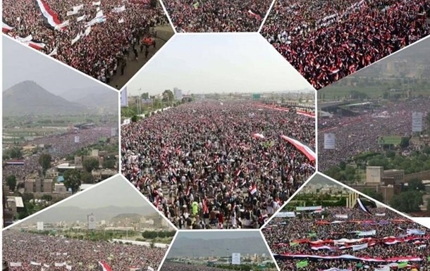 Массовый митинг йеменцев против саудовской агрессии