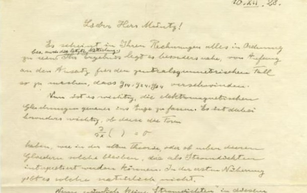 На аукціоні продали лист Ейнштейна про теорію відносності
