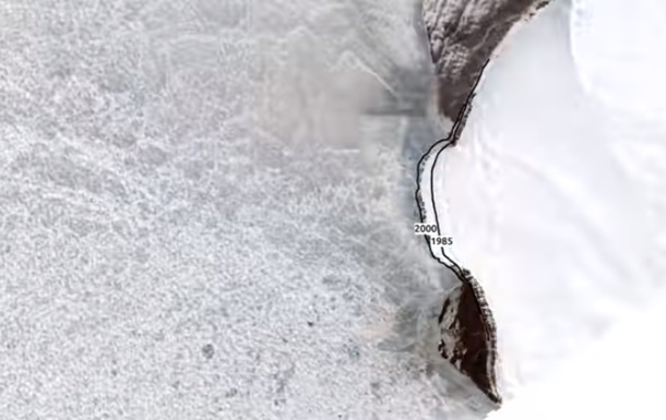 Надшвидке танення льодовика показали із супутника