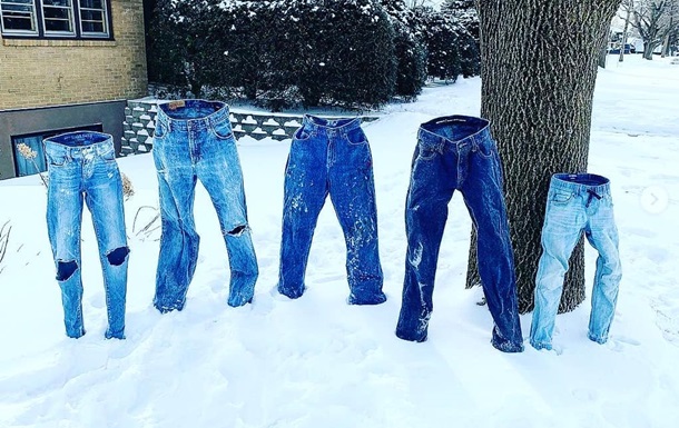 Американцы замораживают штаны на холоде