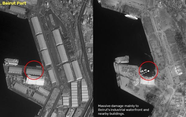 Наслідки вибуху в Бейруті показали на супутникових фото