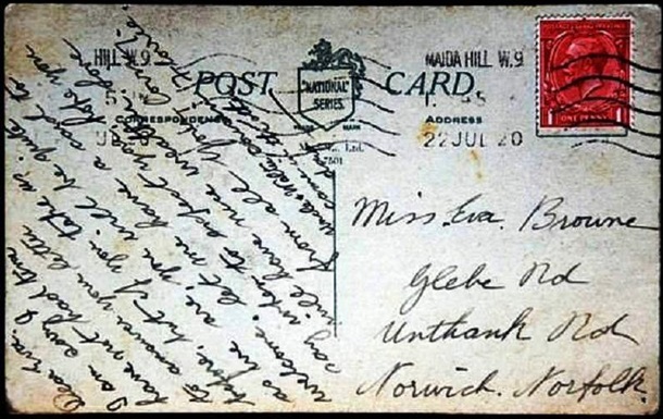 Семья в Британии получила отправленную 100 лет назад открытку