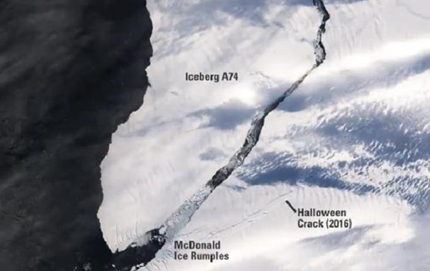 Айсберг-гігант в Антарктиді показали з космосу