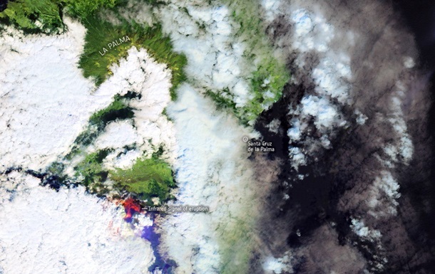 Вулкан на Канарах показали з космосу