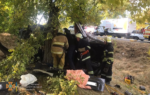 Под Никополем легковушка влетела в дерево, водитель погиб