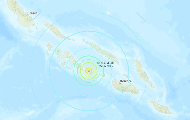 Біля Соломонових островів стався сильний землетрус
