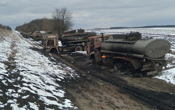 Розбита колона бензовозів РФ на Сумщині: фото