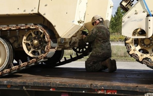 In the United States, armored personnel carriers are being prepared for shipment to Ukraine