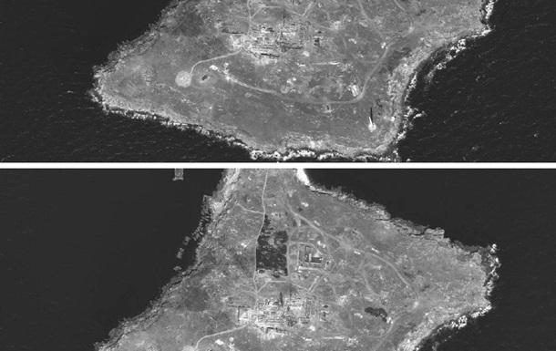 Появились новые спутниковые снимки удара ВСУ по Змеиному