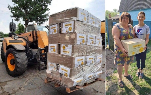 Переселенці на Харківщині отримали продукти від Фонду Ахметова