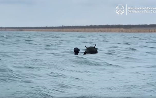 ВМС показали уничтожение морской мины на Одесчине