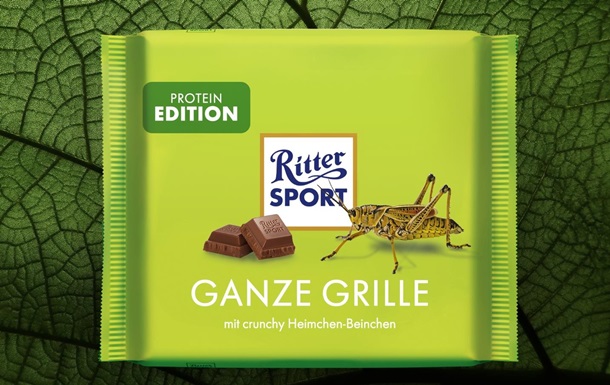 In Germany, they announced a chocolate bar with the taste of crunchy cricket legs