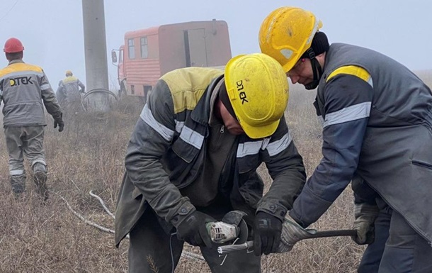 ДТЕК відновила електропостачання у 12 населених пунктах Донбасу