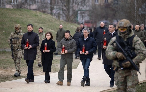 European leaders pay tribute to Bucha victims