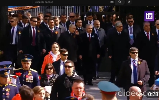 During the parade, a loud sound scared Putin