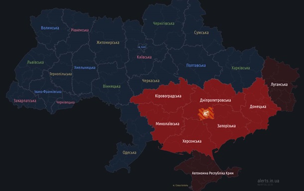 В низці українських областей через запущені РФ дрони лунає сигнал тривоги 