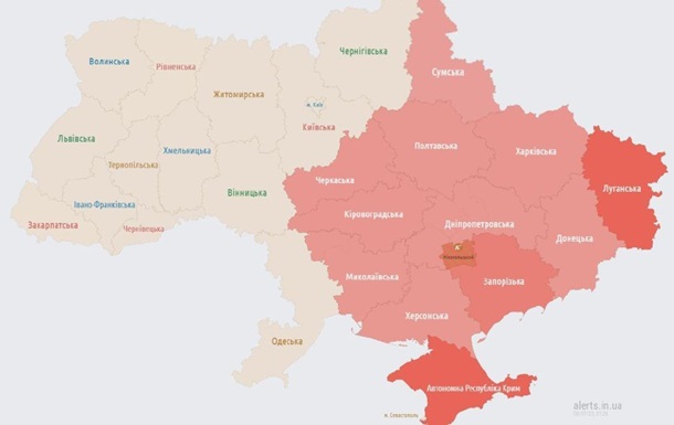 Повітряна тривога охопила десять областей на сході України