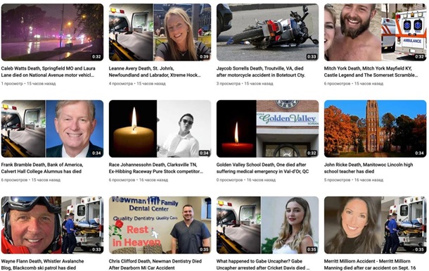 For the sake of YouTube monetization: bloggers started reading obituaries