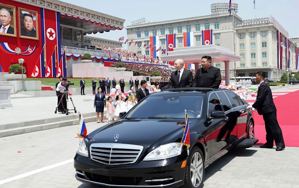 Путин и Ким ехали по Пхеньяну в старом контрабандном Mercedes - СМИ