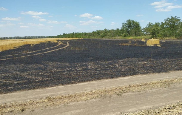 В Херсонской области в результате российского удара горело поле