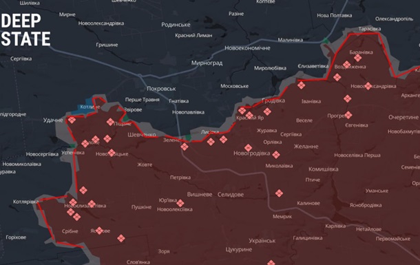 DeepState назвали надскладні ділянки на Покровському напрямку 