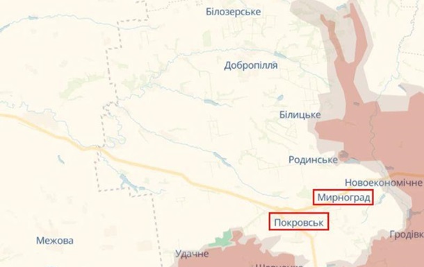 Театр бойових дій на Покровському фронті змістився в напрямку Мирнограда 