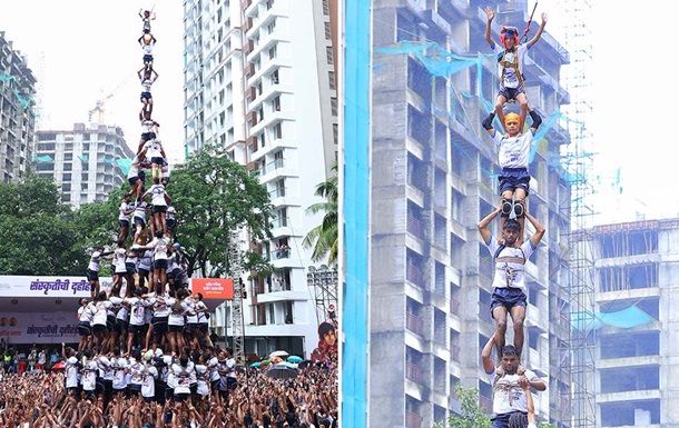 В Индии построили самую высокую в мире  живую пирамиду 