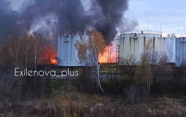 В Подмосковье загорелась нефтебаза после атаки БпЛА