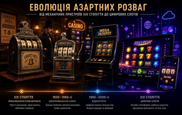 Еволюція азартних розваг: від механічних пристроїв XIX століття до цифрових слотів
