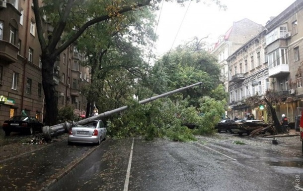 Негода в Одесі: дороги у воді і повалені стовпи